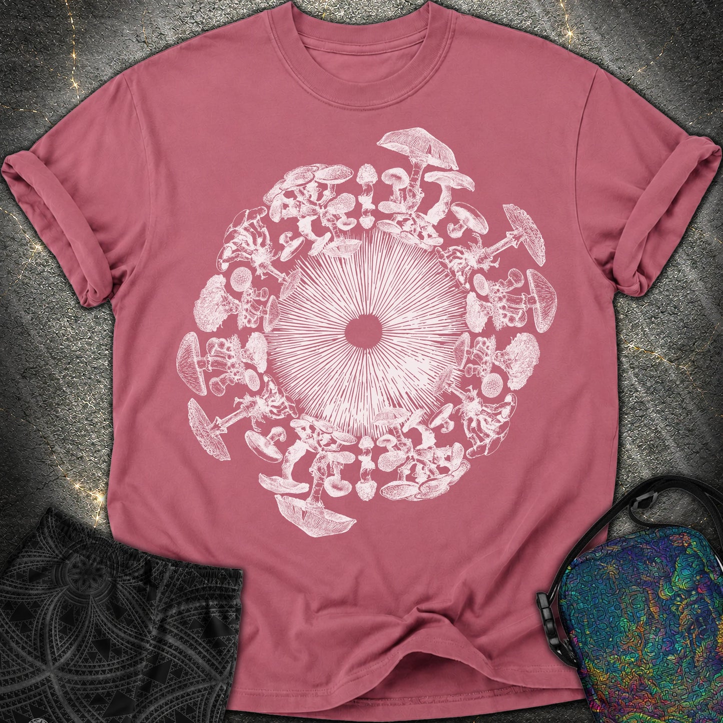 Mushroom Iris - Mushroom Iris Comfort T-Shirt - Brick