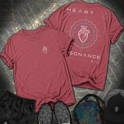 Heart Radiates 2 Sided Comfort T-Shirt - Heart Radiates 2 Sided Comfort T-Shirt - Brick