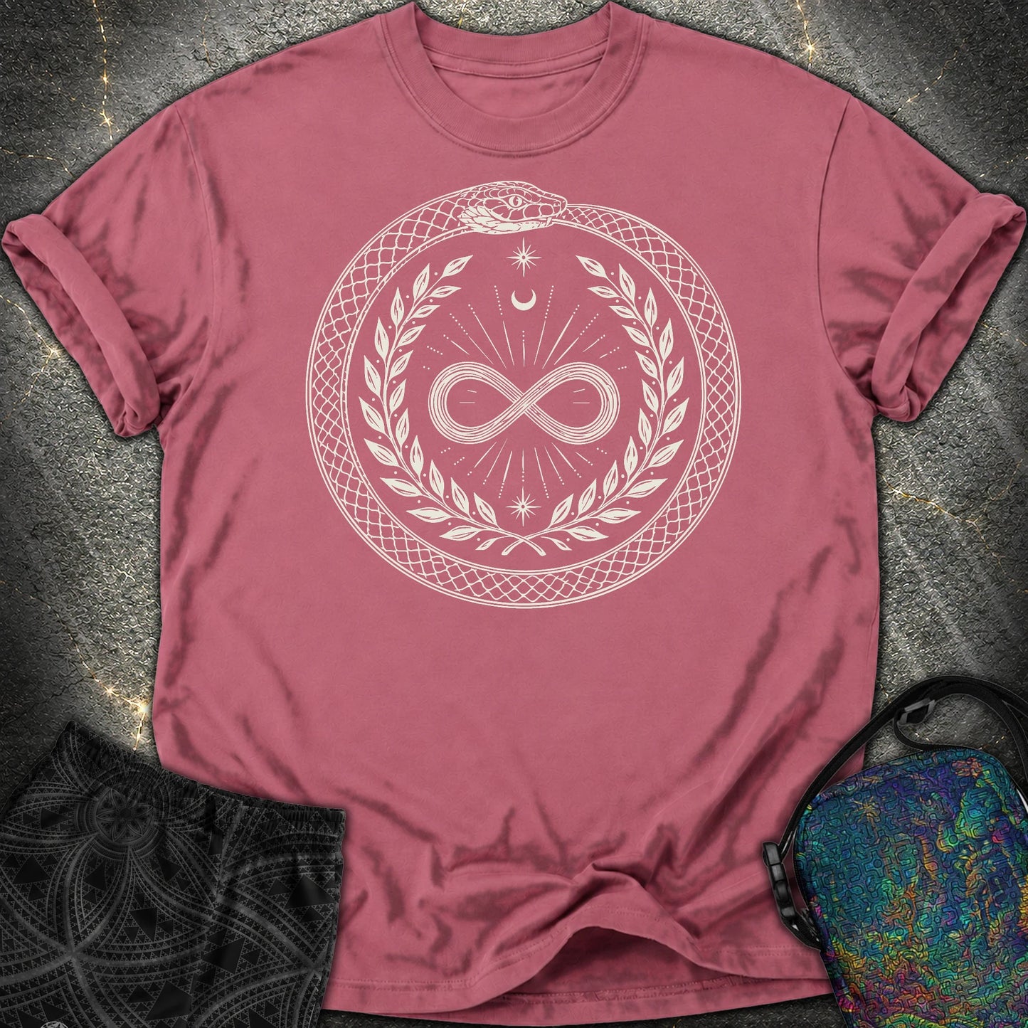 888 Ouroboros Infinity Comfort T-Shirt - 888 Ouroboros Infinity Comfort T-Shirt - Brick