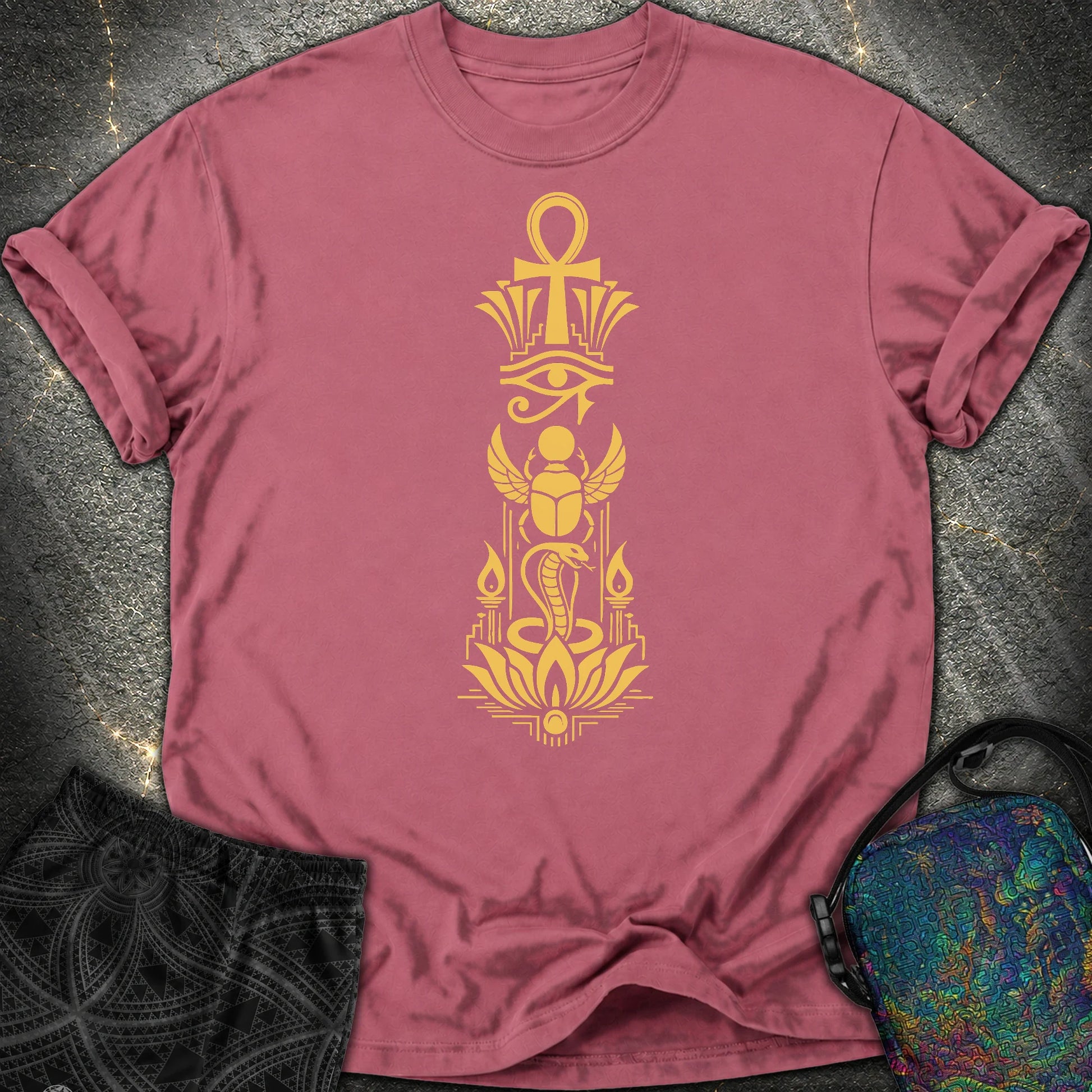 Sacred Symbols of Eternal Life - Sacred Symbols of Eternal Life Comfort T-Shirt - Brick