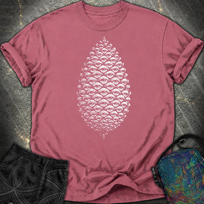 All Seeing Pinecone Comfort T-Shirt - All Seeing Pinecone Comfort T-Shirt - Brick