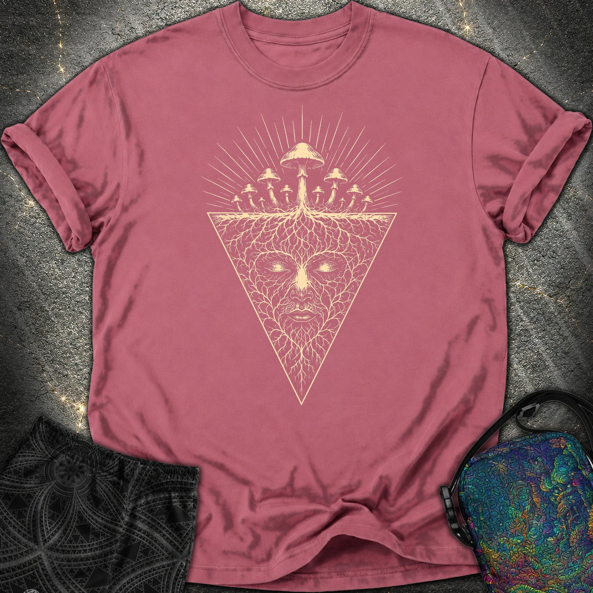 Mycelium Consciousness Comfort T-Shirt - Mycelium Consciousness Comfort T-Shirt - Brick