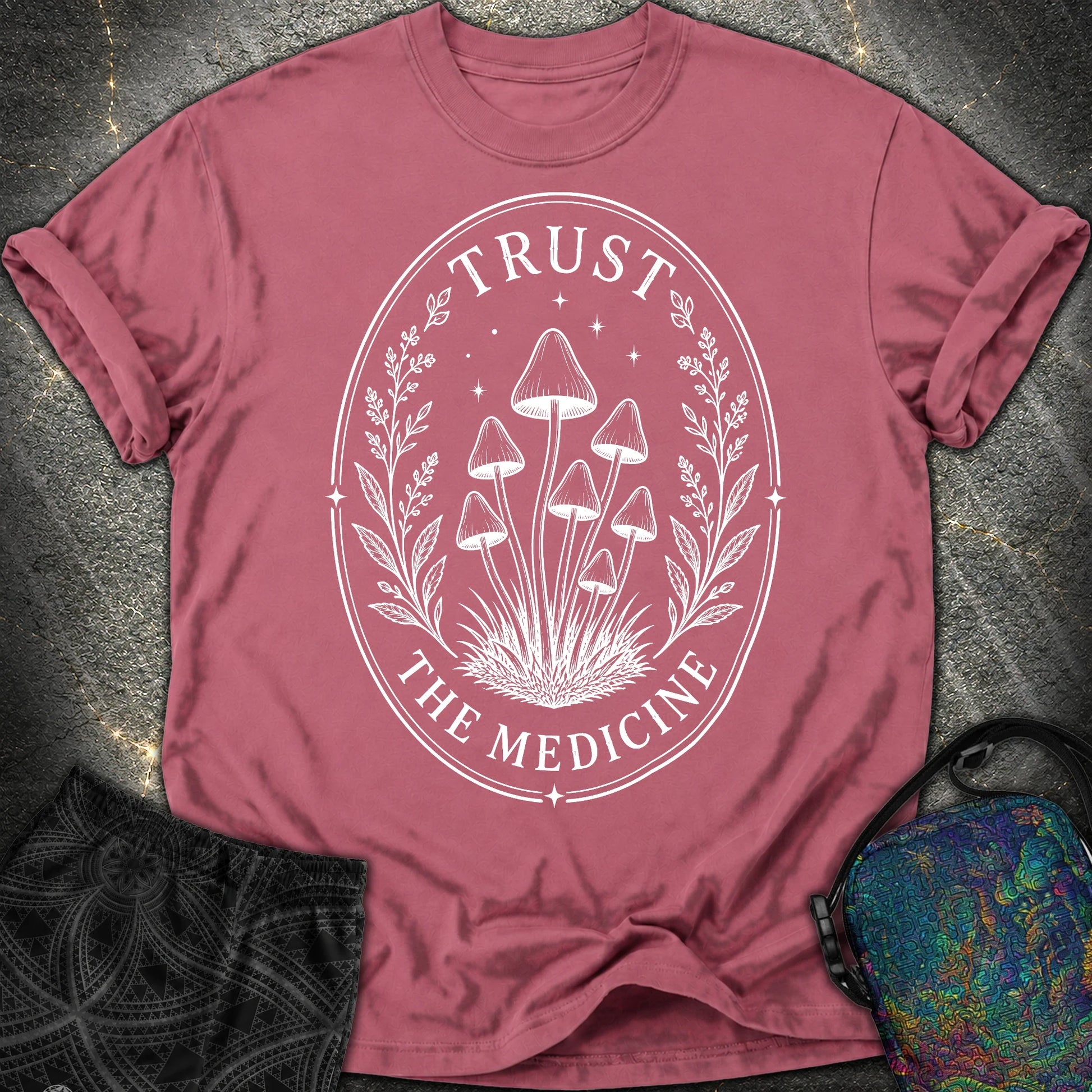 Trust The Medicine Mushroom Comfort T-Shirt - Trust The Medicine Mushroom Comfort T-Shirt - Brick