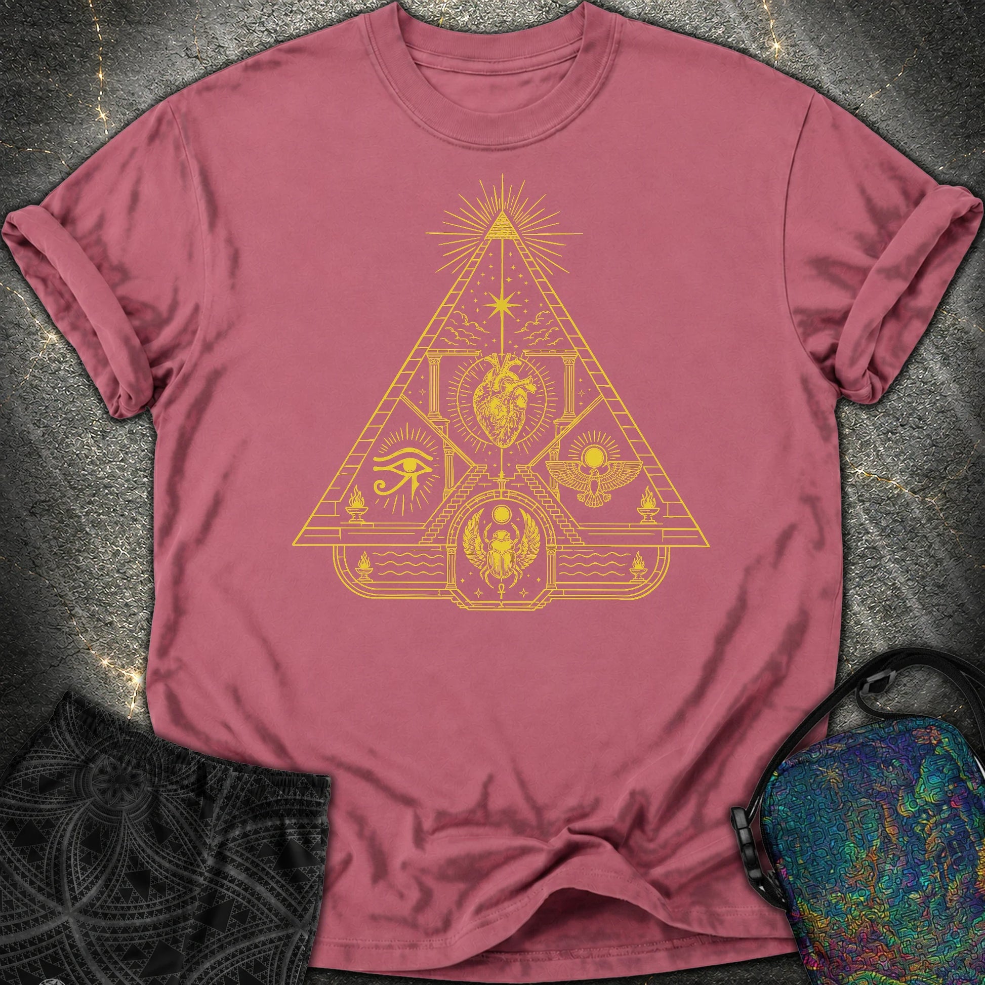 Mystic Pyramid of the Sacred Heart - Mystic Pyramid of the Sacred Heart Comfort T-Shirt - Brick