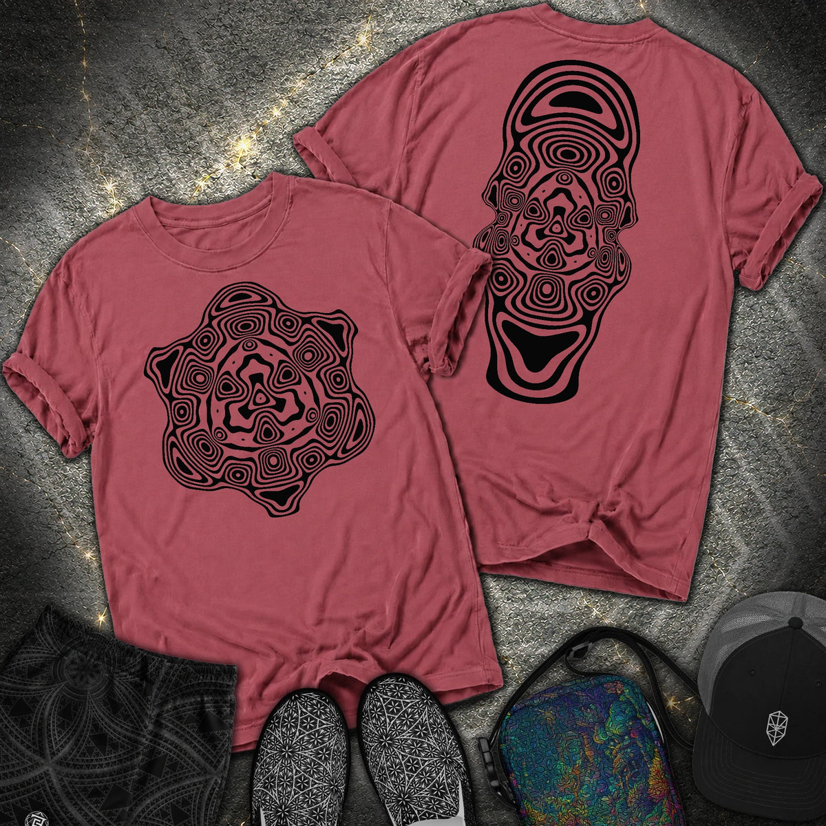 Mind Blown Black 2 Sided Comfort T-Shirt - Mind Blown Black 2 Sided Comfort T-Shirt - Brick