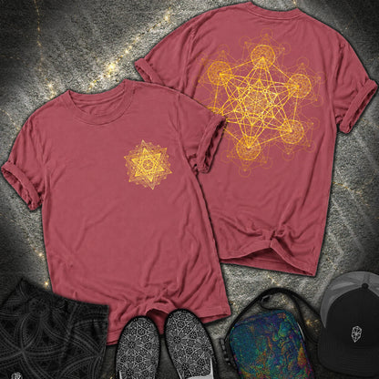 Metatron Fractal 2 Sided T-Shirt - Metatron Fractal 2 Sided Comfort T-Shirt - Brick