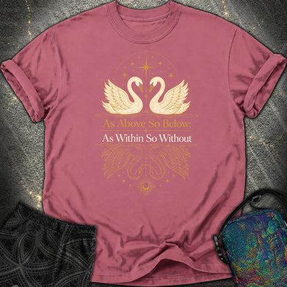As Above So Below Swans Comfort T-Shirt - As Above So Below Swans Comfort T-Shirt - Brick