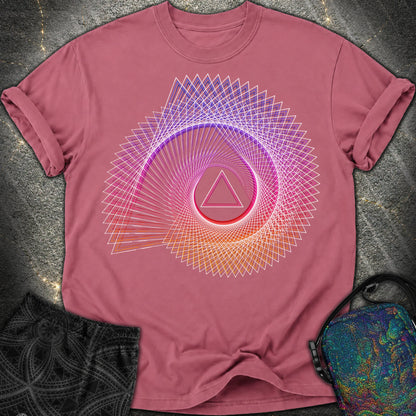 Spiralling Gradient Triangle - Spiralling Gradient Triangle Comfort T-Shirt - Brick