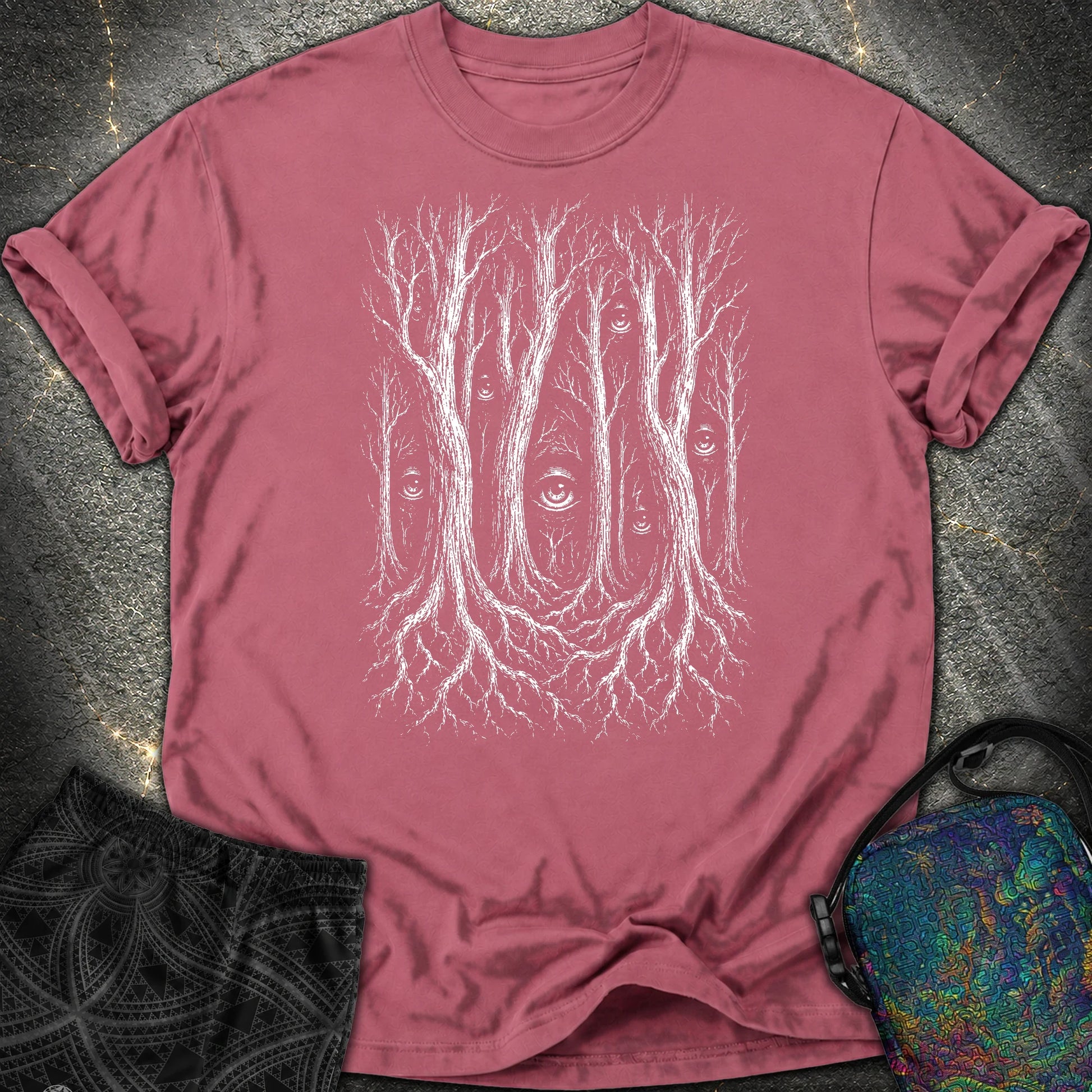 Forest Consciousness Watching Comfort T-Shirt - Forest Consciousness Watching Comfort T-Shirt - Brick