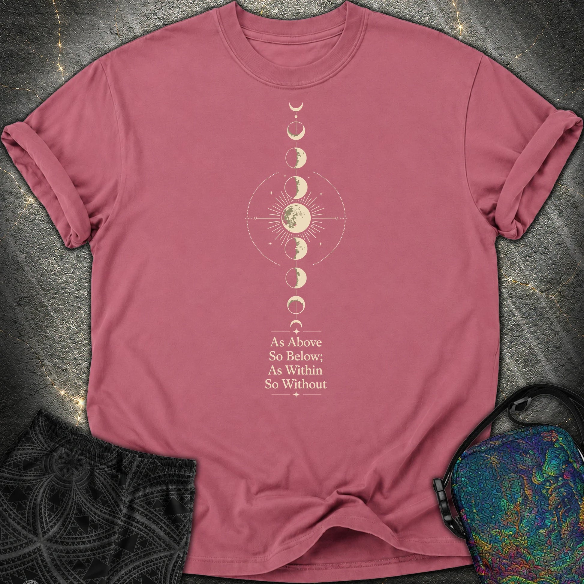 As Above So Below Moon - As Above So Below Moon Comfort T-Shirt - Brick