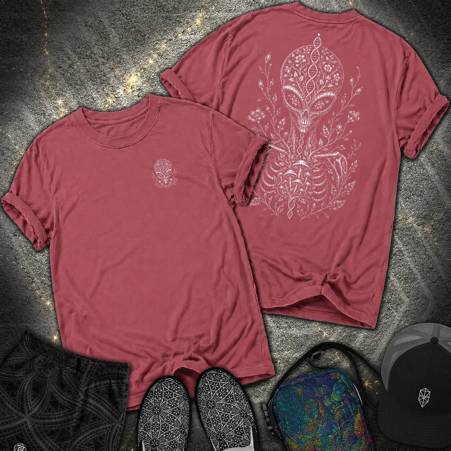 Ultraterrestrial 2 Sided Comfort T-Shirt - Ultraterrestrial 2 Sided Comfort T-Shirt - Brick