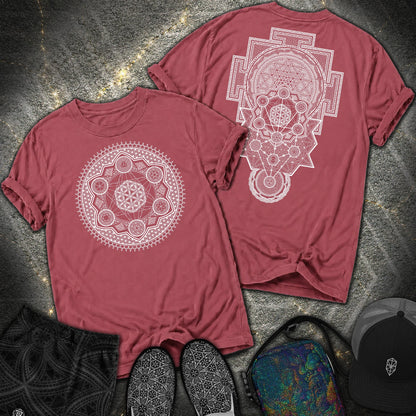 Sacred Geometry Encyclopedia 2 Sided Comfort T-Shirt - Sacred Geometry Encyclopedia 2 Sided Comfort T-Shirt - Brick