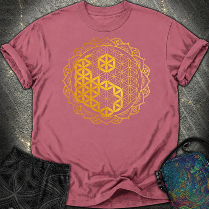 Yin Yang Gold Mandala Comfort T-Shirt - Yin Yang Gold Mandala Comfort T-Shirt - Brick