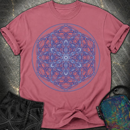 Sacred Flower Grids - Sacred Flower Grids Comfort T-Shirt - Brick