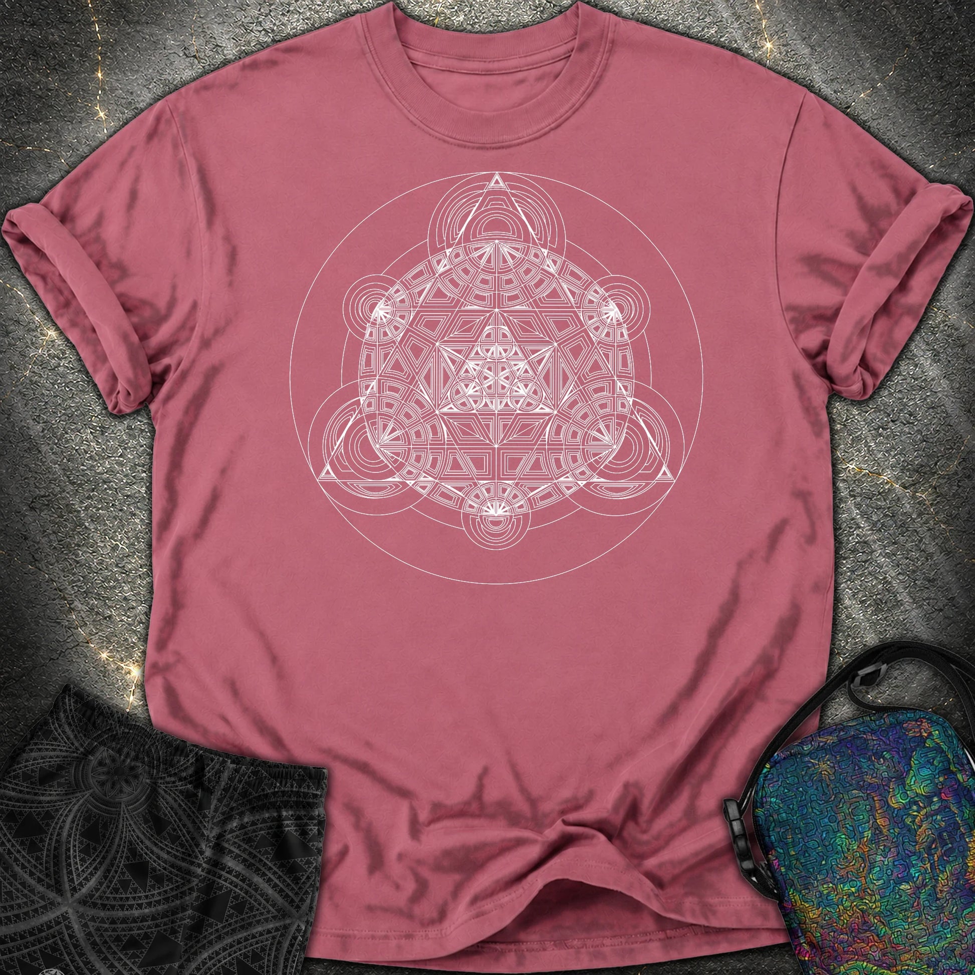 Sacred Mosaic Comfort T-Shirt - Sacred Mosaic Comfort T-Shirt - Brick