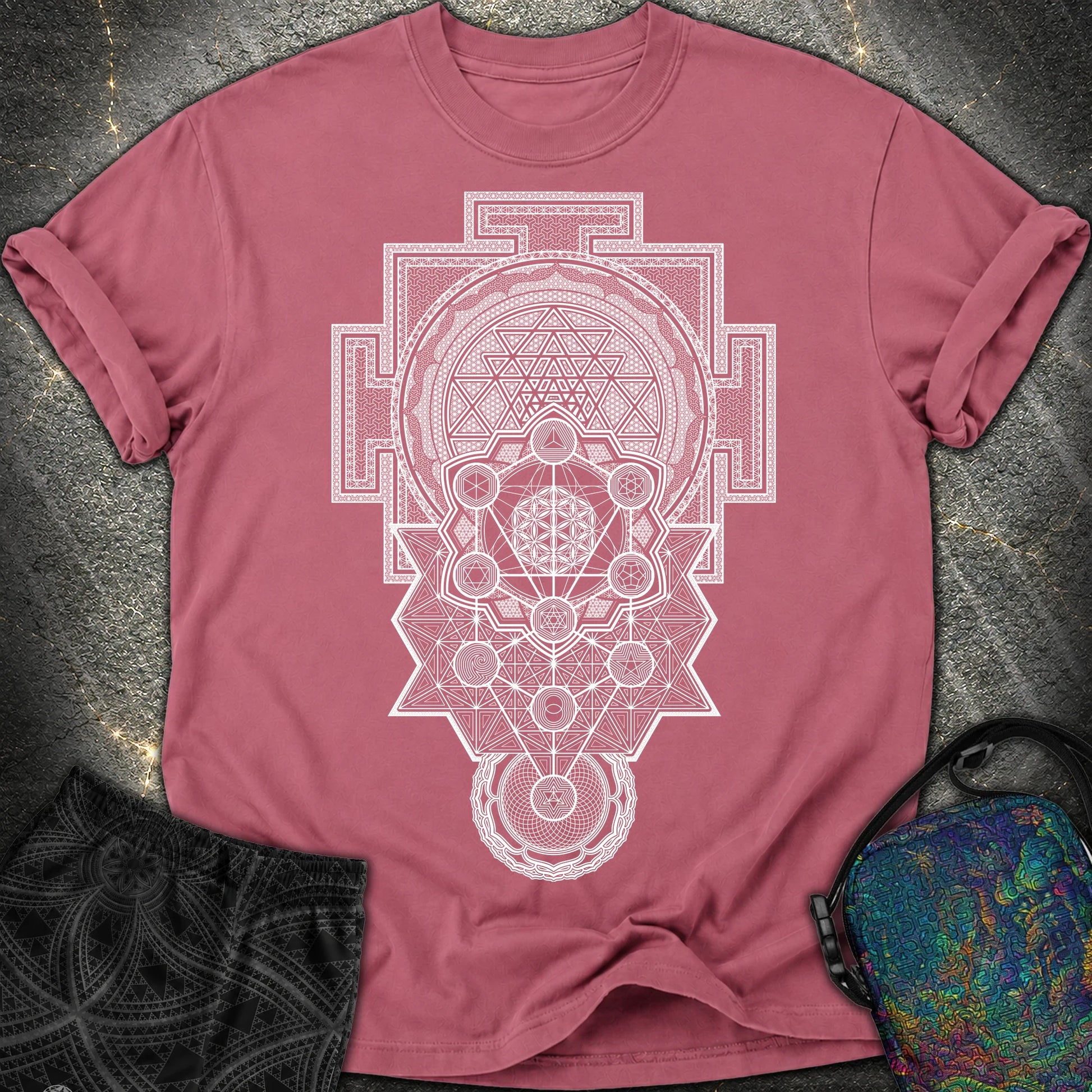Sacred Geometry Encyclopedia - Sacred Geometry Encyclopedia Comfort T-Shirt - Brick