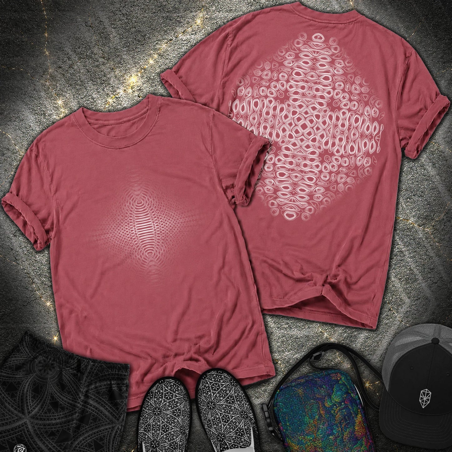 Cymatic Frequency 2 Sided T-Shirt - Cymatic Frequency 2 Sided Comfort T-Shirt - Brick