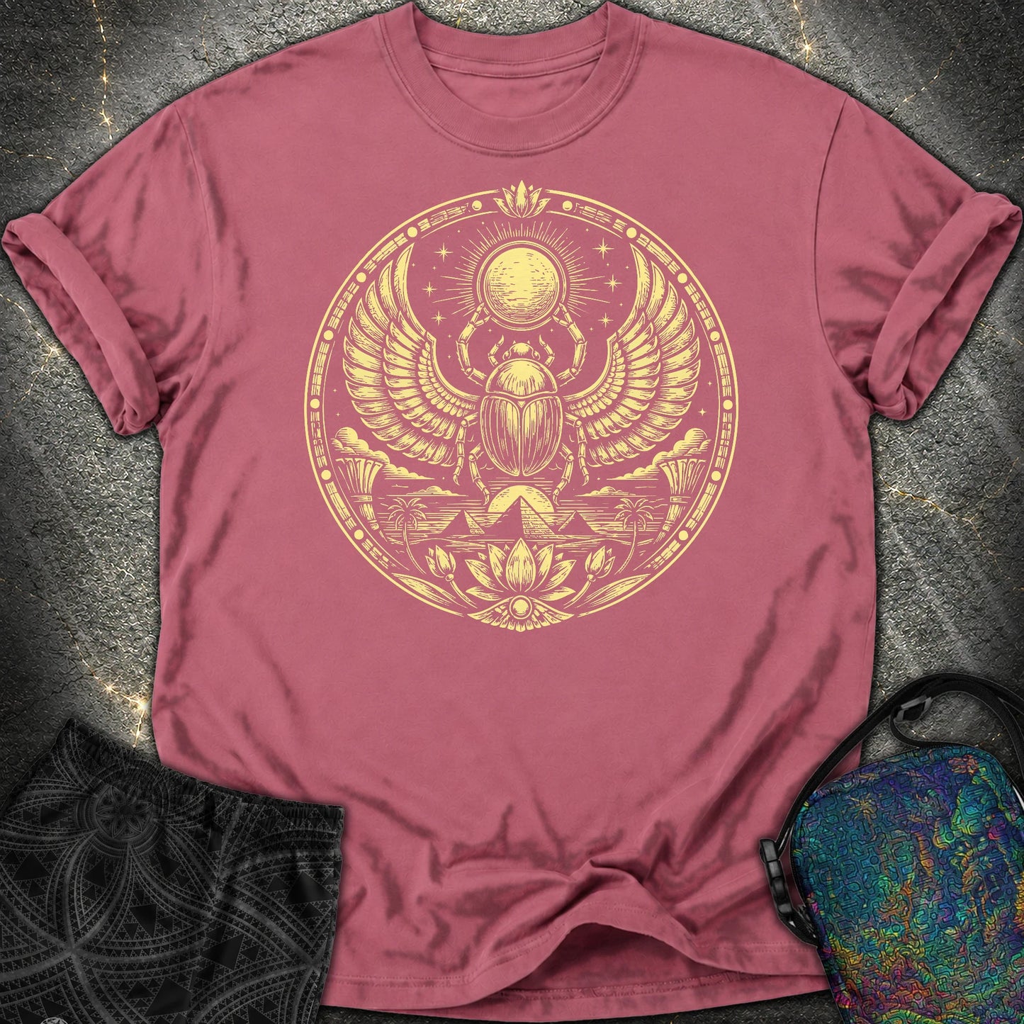 Winged Scarab of the Sun - Winged Scarab of the Sun Comfort T-Shirt - Brick