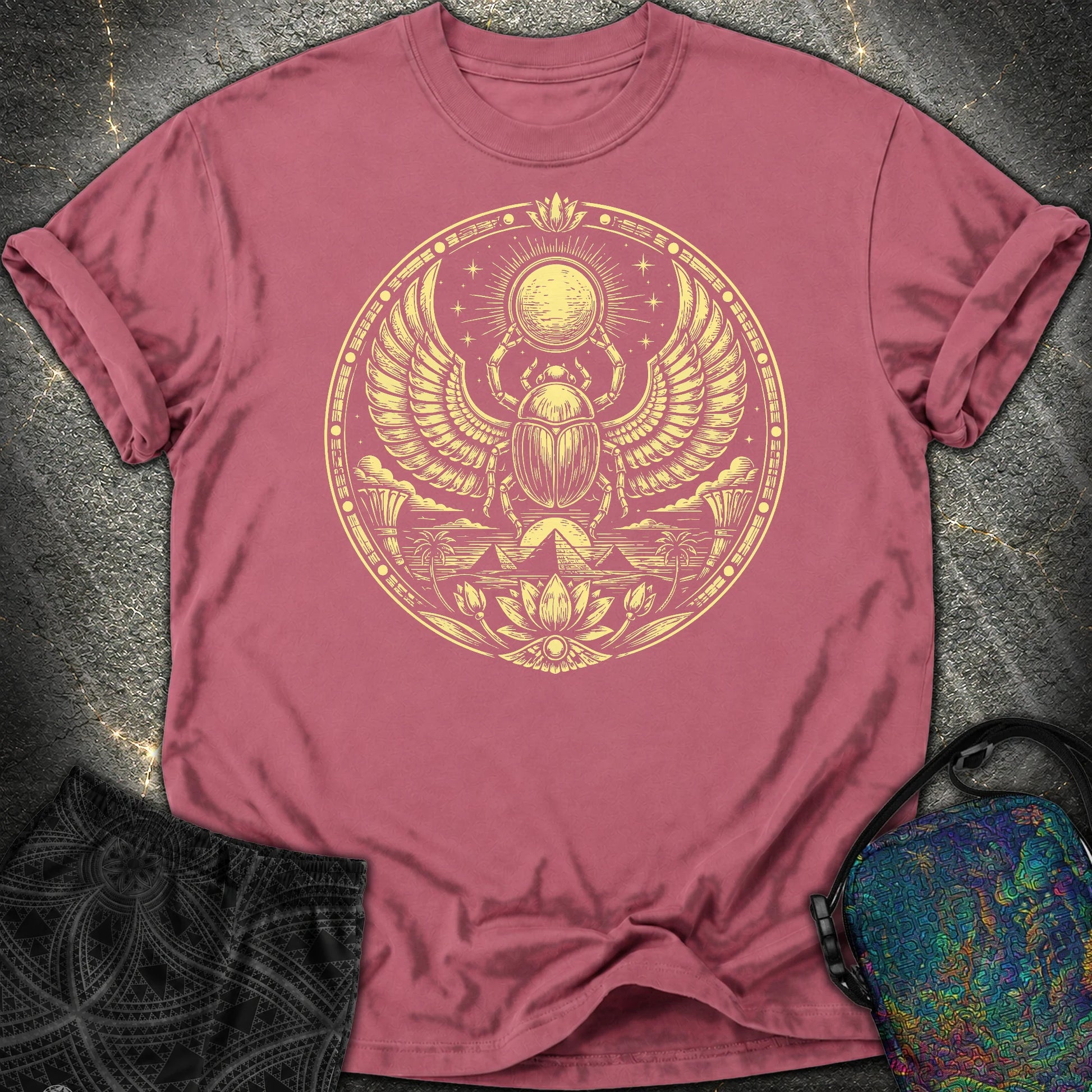 Winged Scarab of the Sun - Winged Scarab of the Sun Comfort T-Shirt - Brick