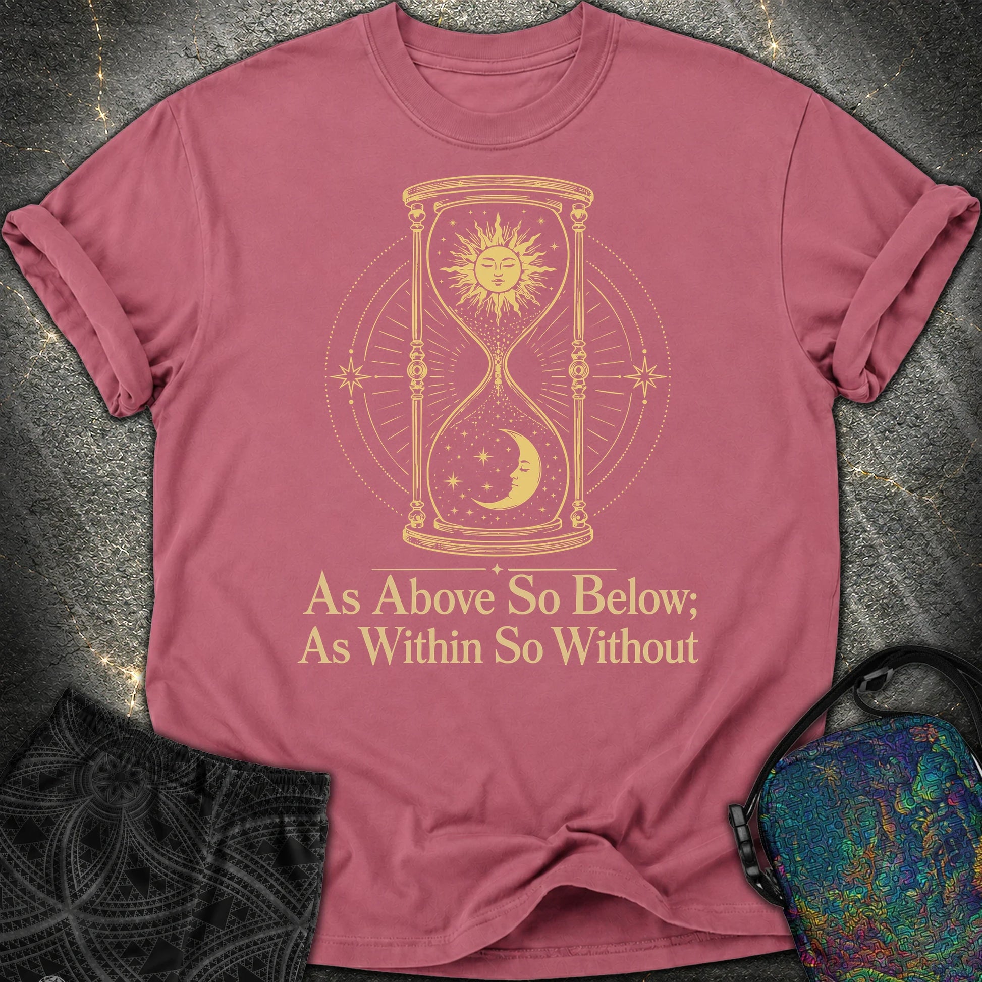 As Above So Below Hourglass - As Above So Below Hourglass Comfort T-Shirt - Brick
