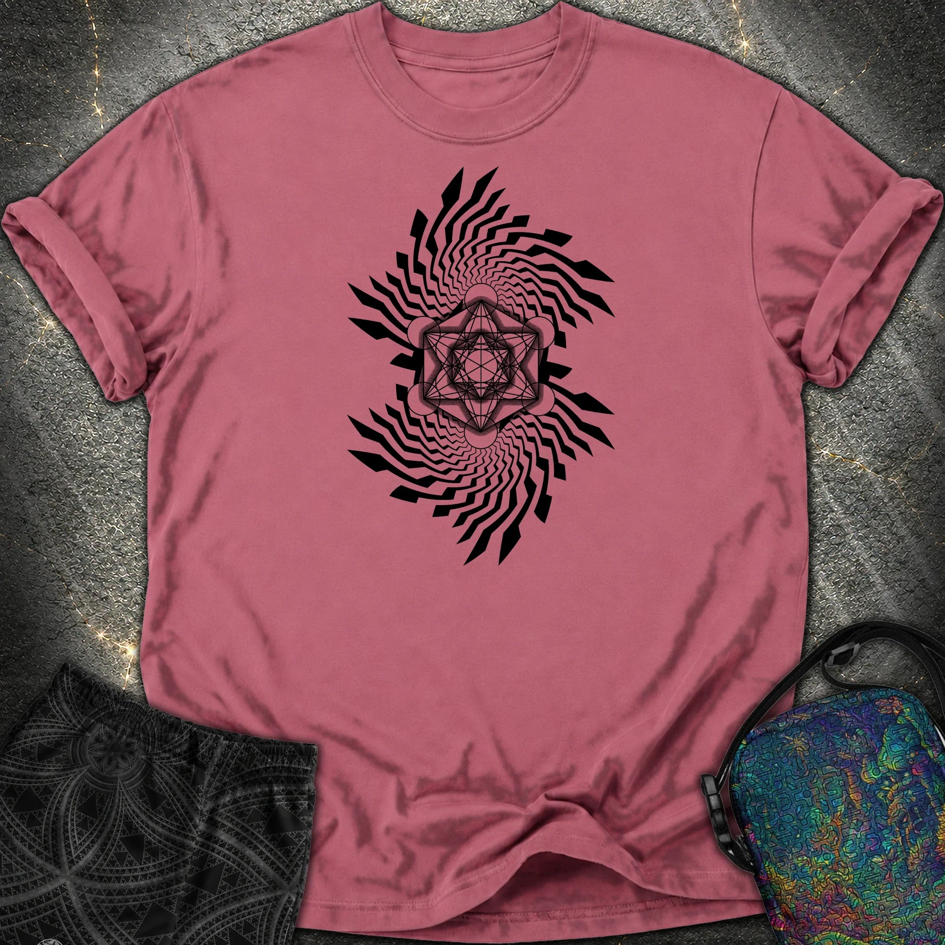 Spiral Metatron Comfort T-Shirt - Spiral Metatron Comfort T-Shirt - Brick