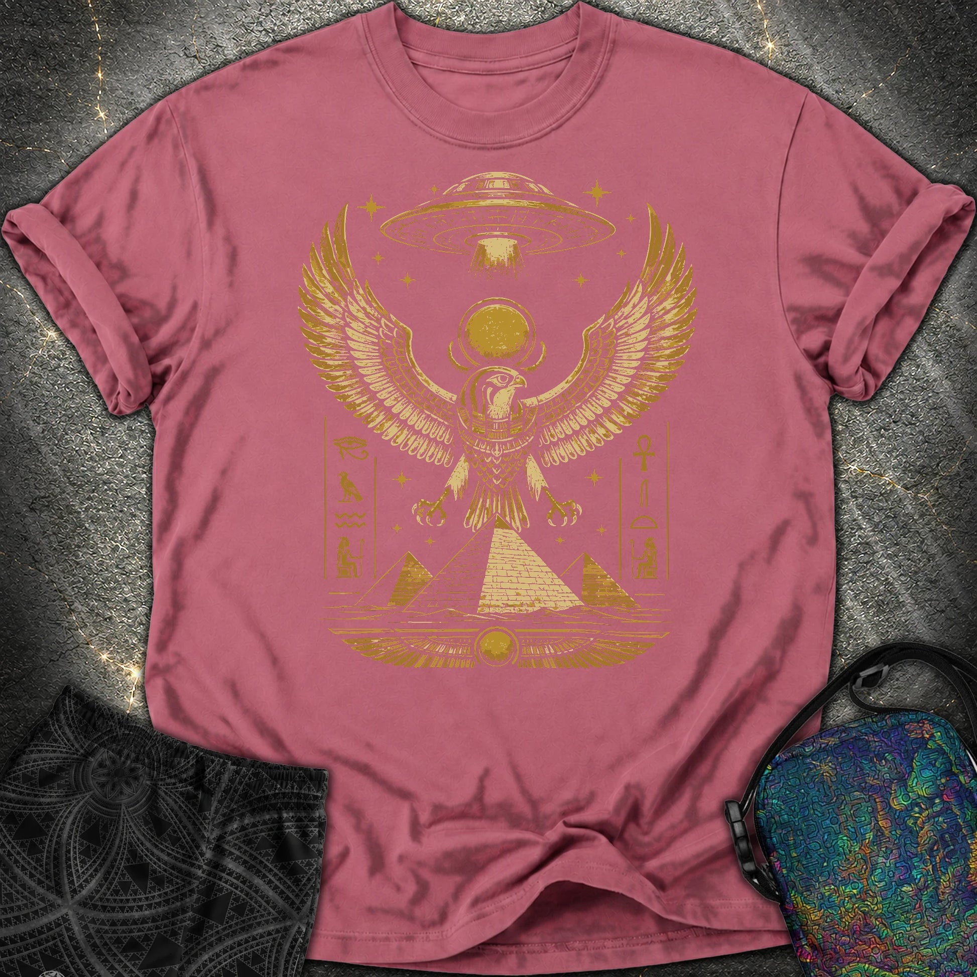 Falcon Guardian Beneath the Starship - Falcon Guardian Beneath the Starship Comfort T-Shirt - Brick