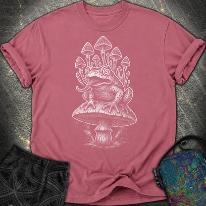 Mushroom Frog Psychedelic Comfort T-Shirt - Mushroom Frog Psychedelic Comfort T-Shirt - Brick