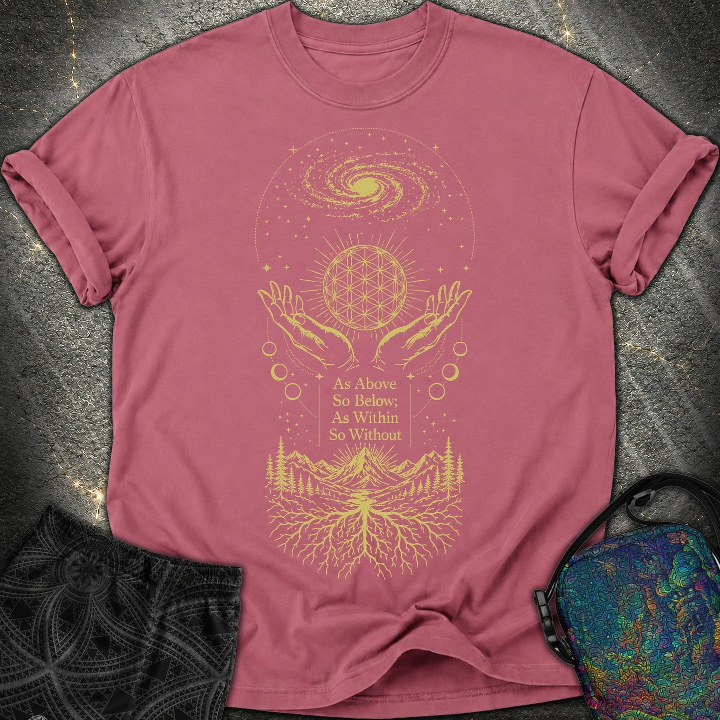 As Above So Below Flower Of Life - As Above So Below Flower Of Life Comfort T-Shirt - Brick