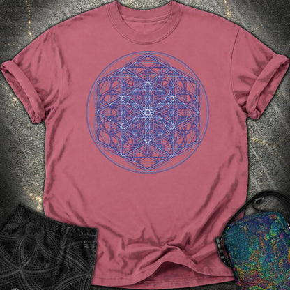 Sacred Flower Grids Comfort T-Shirt - Sacred Flower Grids Comfort T-Shirt - Brick