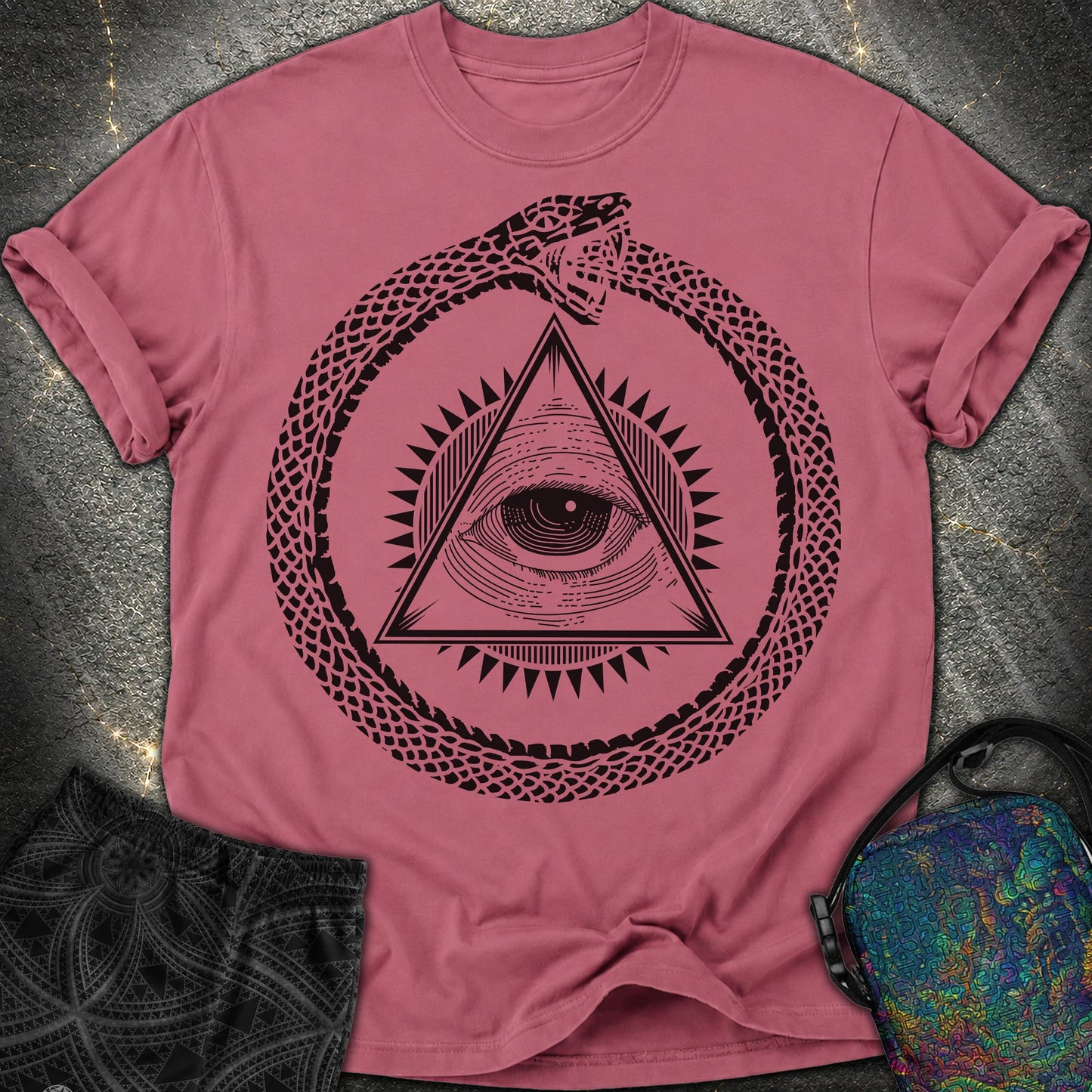 Ouroboros Eye of Providence - Ouroboros Eye of Providence Comfort T-Shirt - Brick