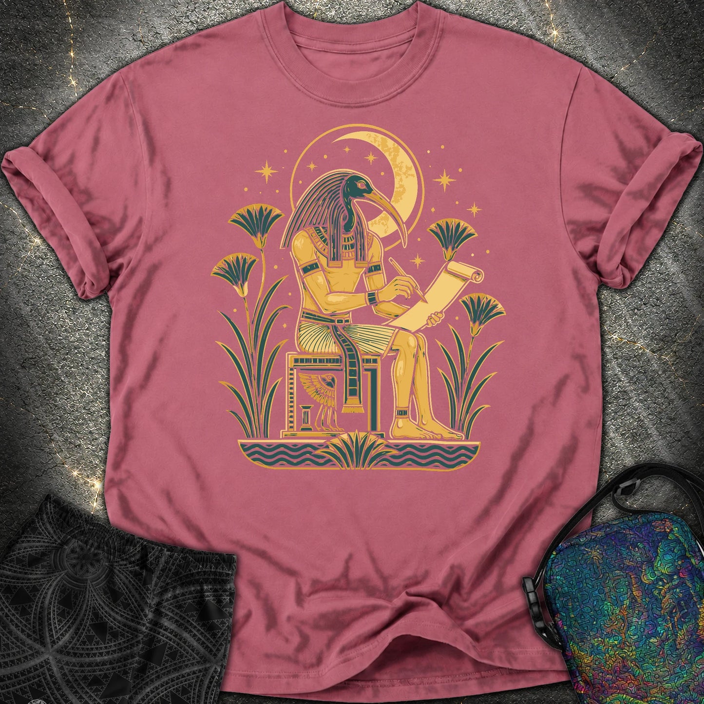 Moonlit Ibis Scribe - Moonlit Ibis Scribe Comfort T-Shirt - Brick