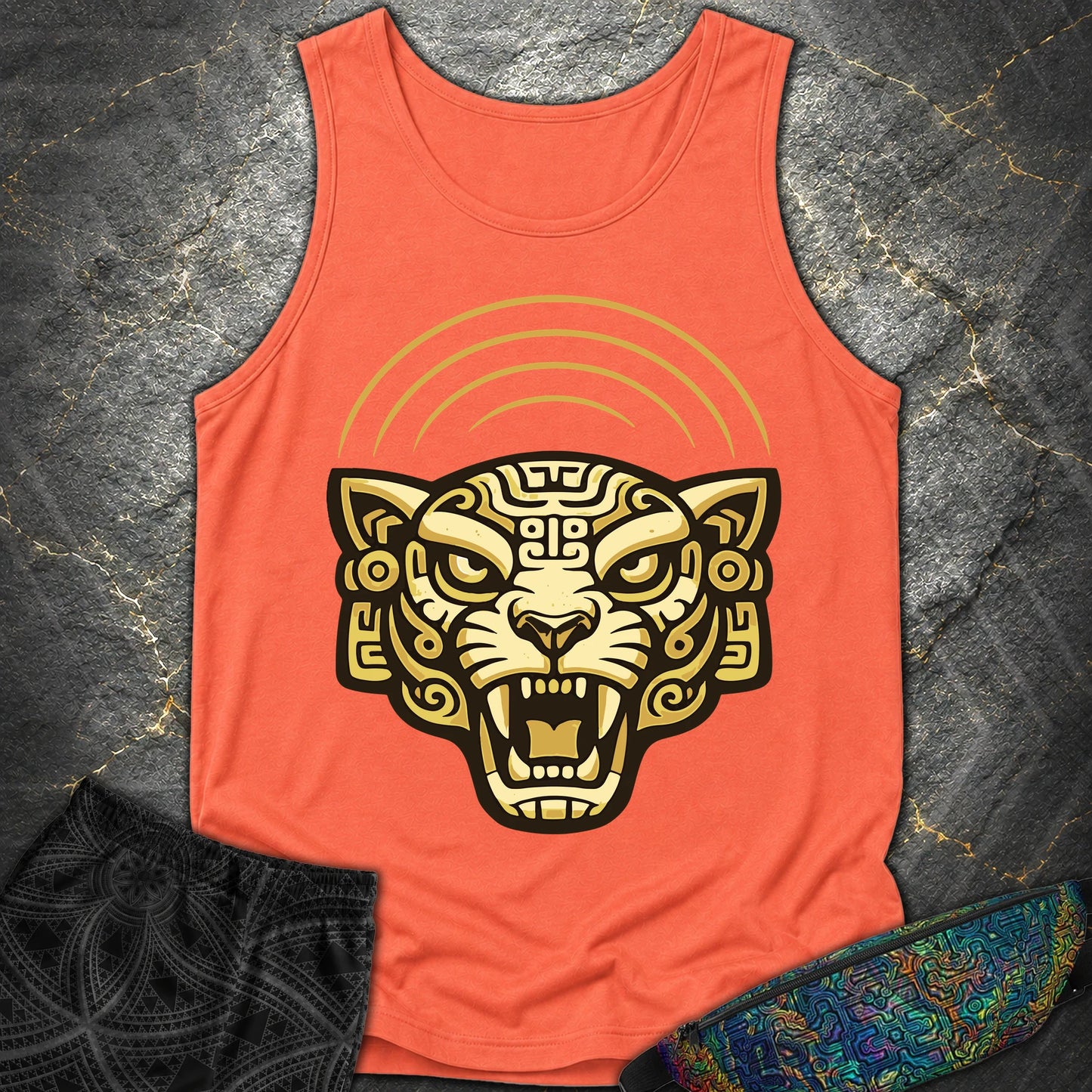 Mayan Jaguar - Mayan Jaguar Comfort Tank Top - Bright Salmon