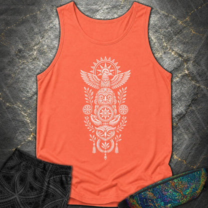 Totem White - Totem White Comfort Tank Top - Bright Salmon