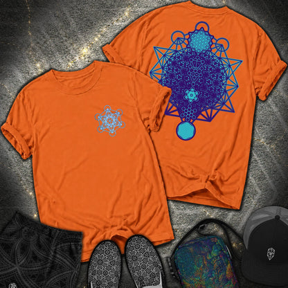 All The Sacred Geometry Comfort 2 Sided T-Shirt - All The Sacred Geometry Comfort 2 Sided T-Shirt - Burnt Orange