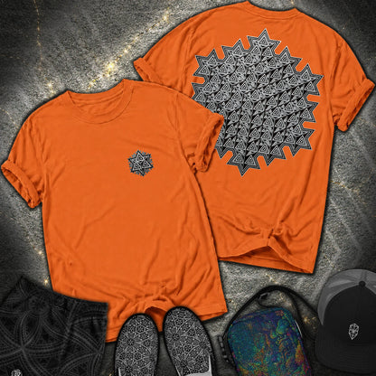 Sacred Silver Merkaba 2 Sided Comfort T-Shirt - Sacred Silver Merkaba 2 Sided Comfort T-Shirt - Burnt Orange