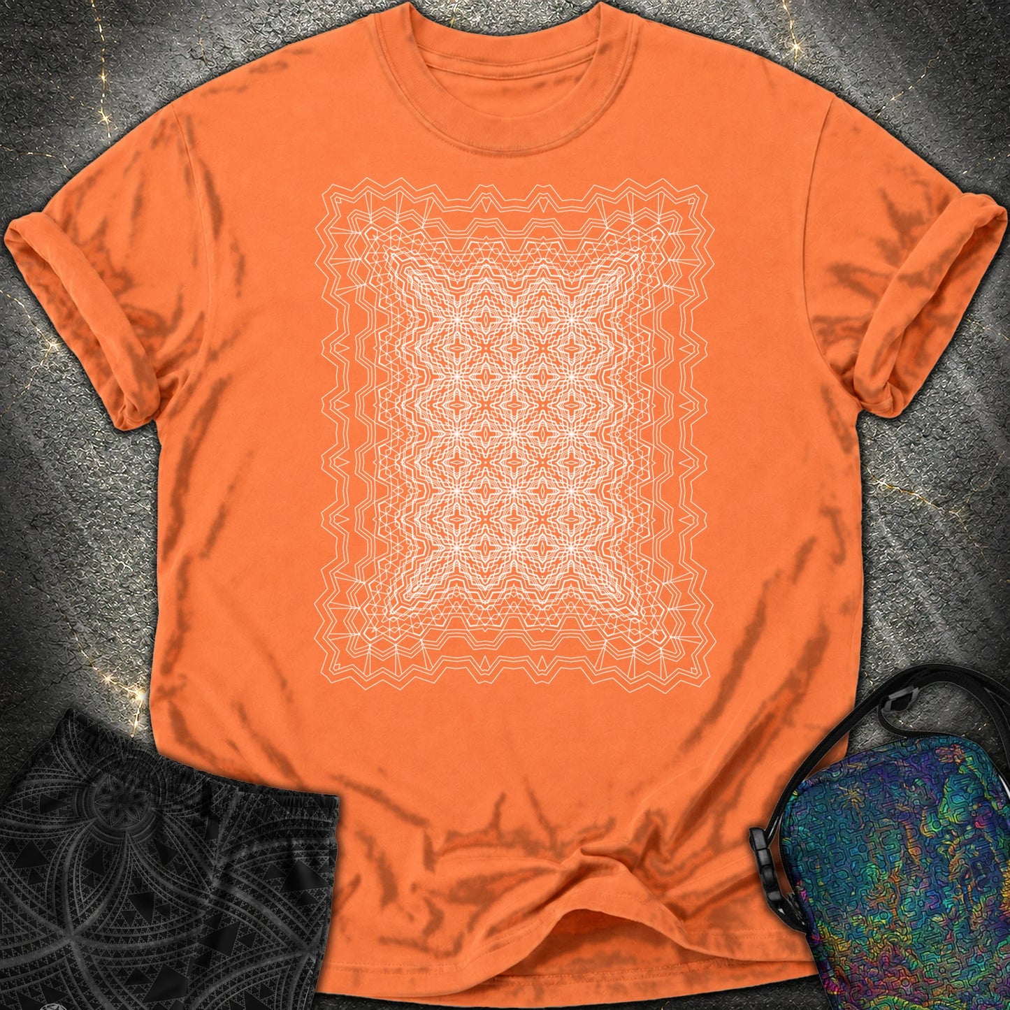 Infinite Geometric Lattice - Infinite Geometric Lattice Comfort T-Shirt - Burnt Orange