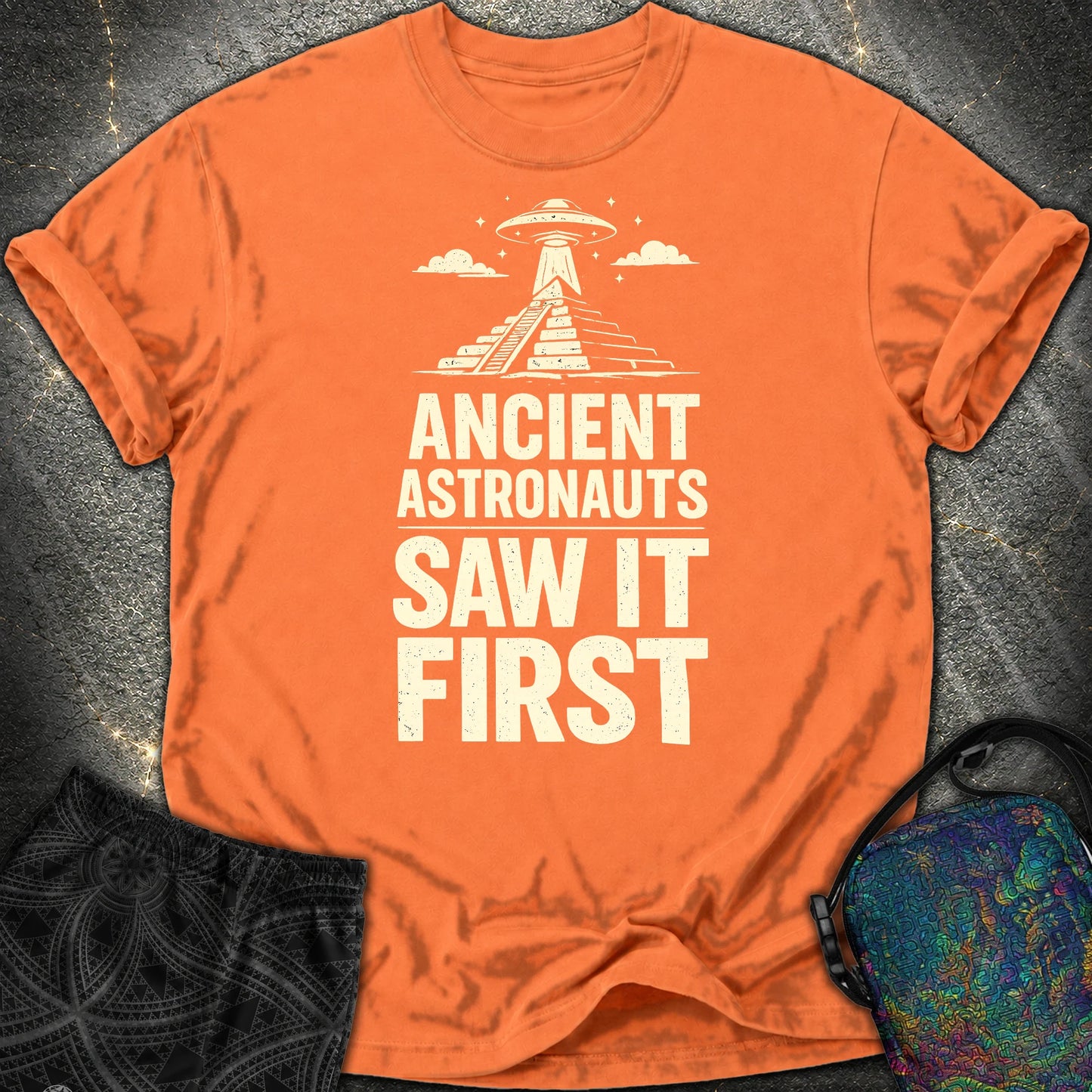 Ancient Astronaut Saw It First - Ancient Astronaut Saw It First Comfort T-Shirt - Burnt Orange