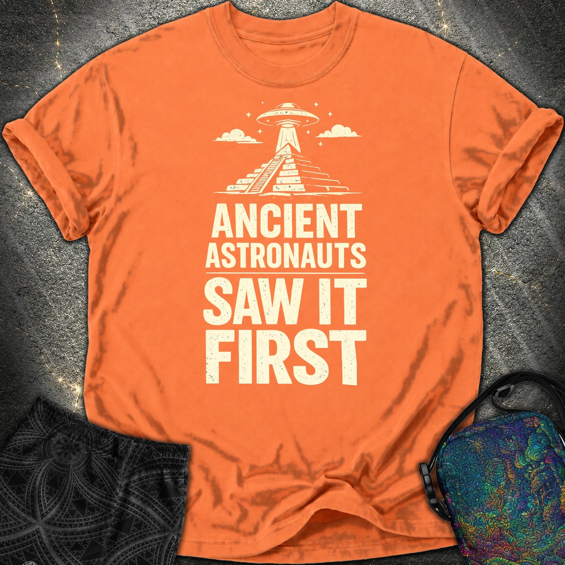 Ancient Astronaut Saw It First - Ancient Astronaut Saw It First Comfort T-Shirt - Burnt Orange