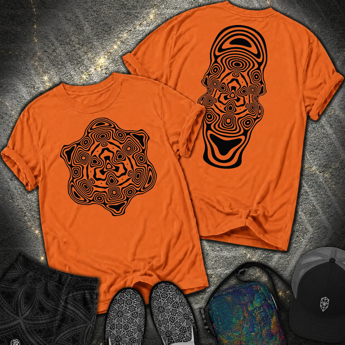Mind Blown Black 2 Sided Comfort T-Shirt - Mind Blown Black 2 Sided Comfort T-Shirt - Burnt orange