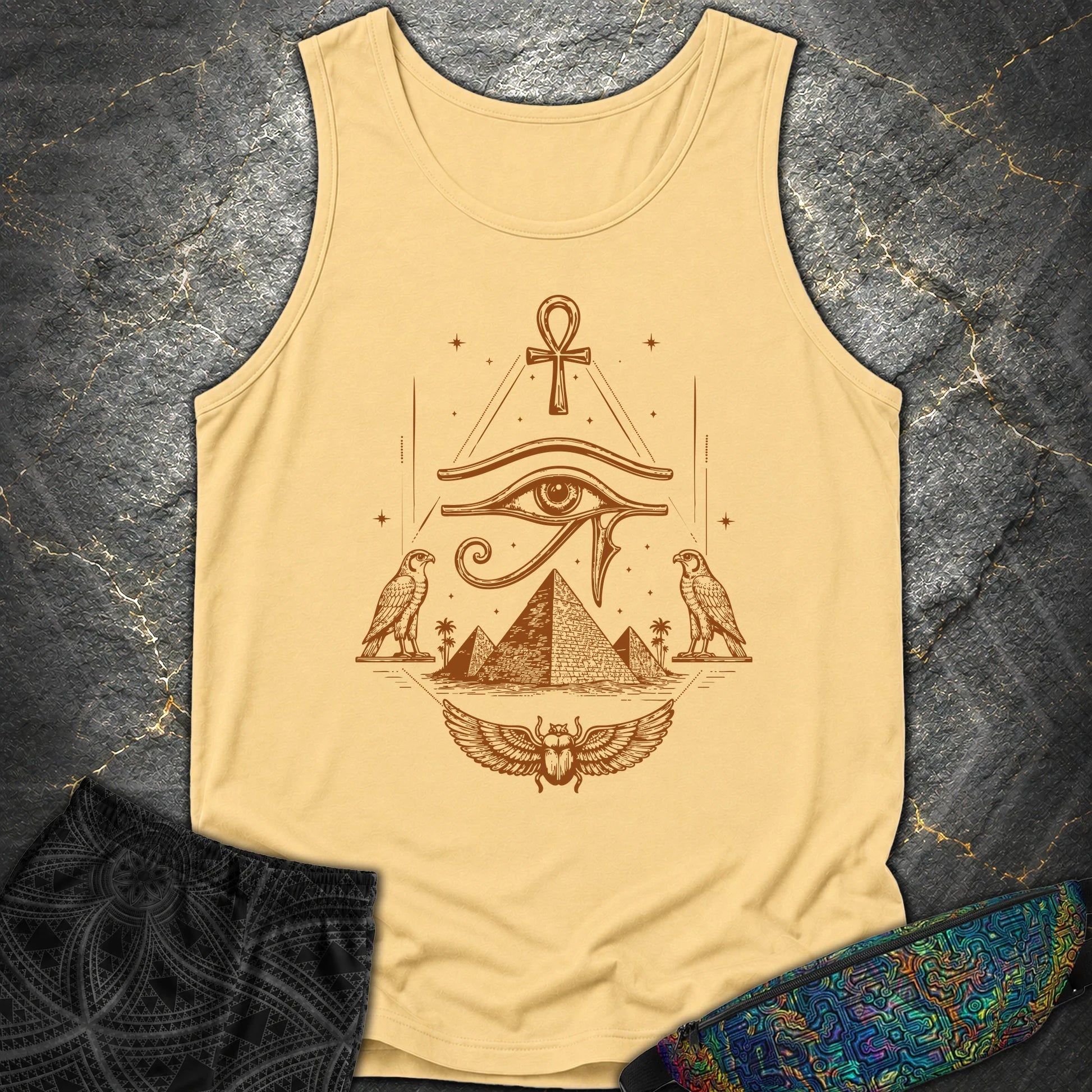 Eye Above the Ancient Pyramids - Eye Above the Ancient Pyramids Comfort Tank Top - Butter