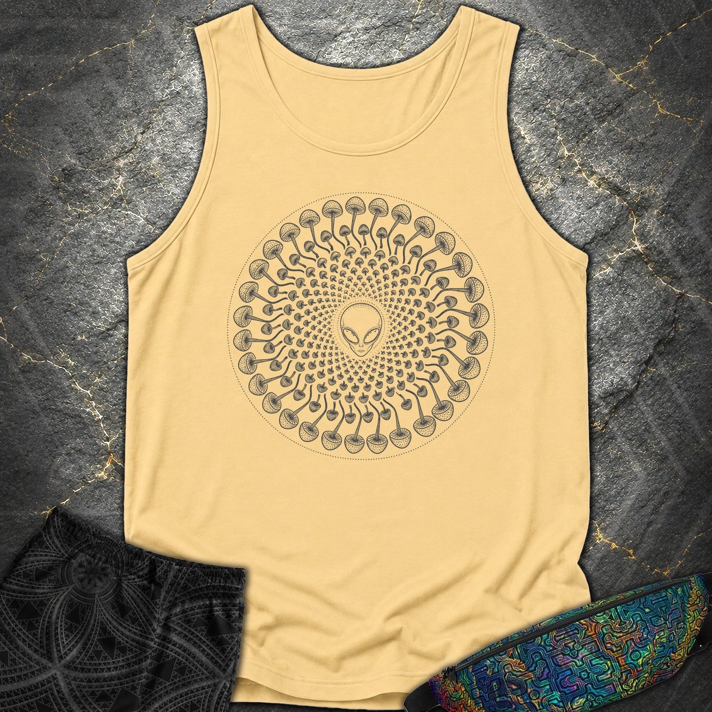 Alien Mushroom Spiral Comfort Tank - Alien Mushroom Spiral Comfort Tank - Butter