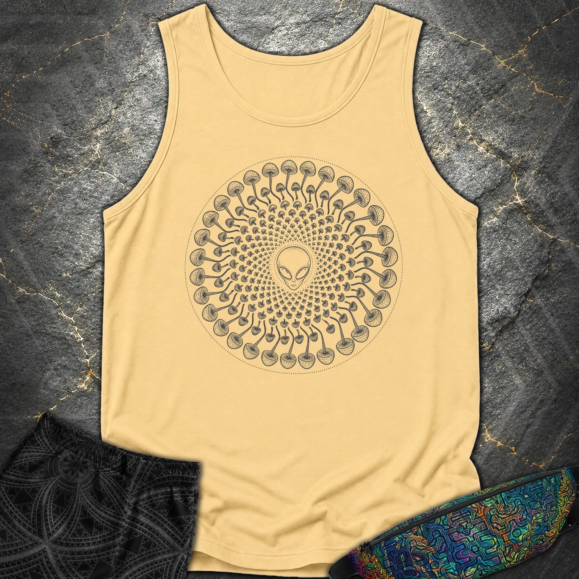 Alien Mushroom Spiral Comfort Tank - Alien Mushroom Spiral Comfort Tank - Butter