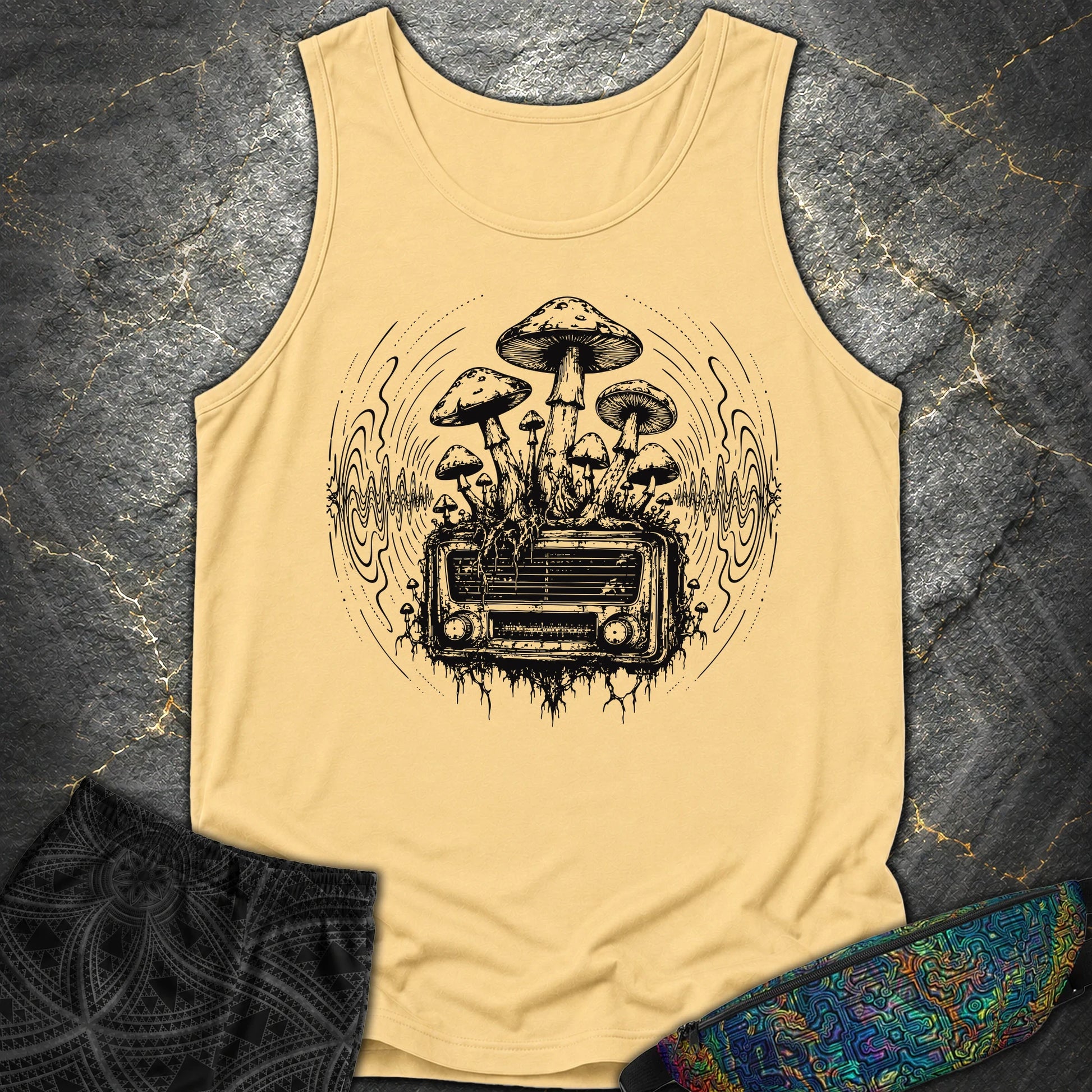 Mushroom Radio - Mushroom Radio Comfort Tank Top - Butter