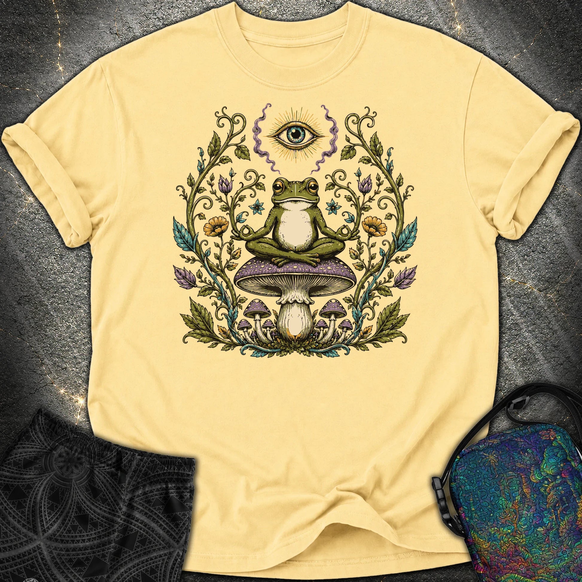 enlightened Frog - enlightened Frog Comfort T-Shirt - Butter