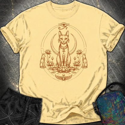 Sacred Cat Among Lotus Blooms - Sacred Cat Among Lotus Blooms Comfort T-Shirt - Butter