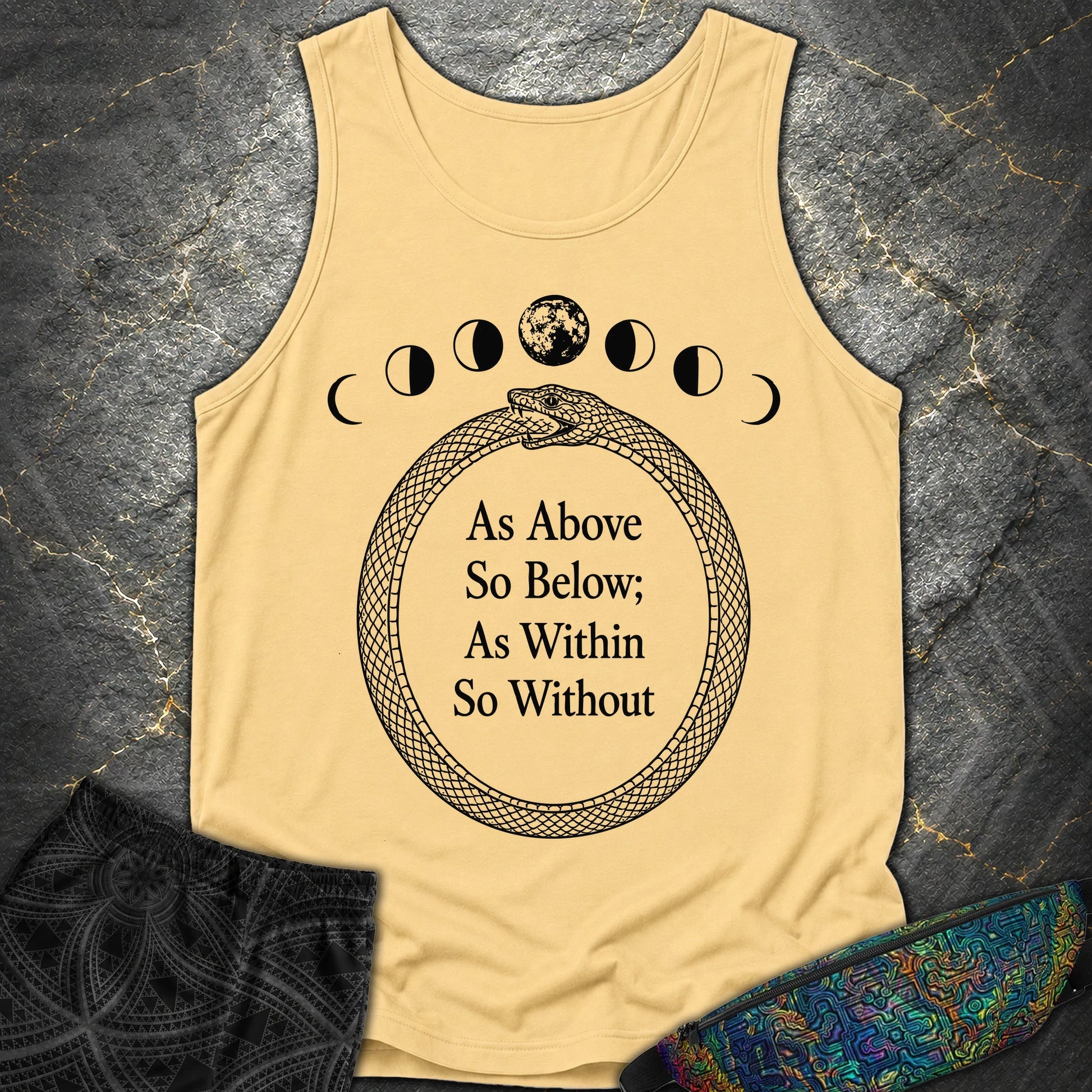 As Above So Below Ouroboros - As Above So Below Ouroboros Comfort Tank Top - Butter