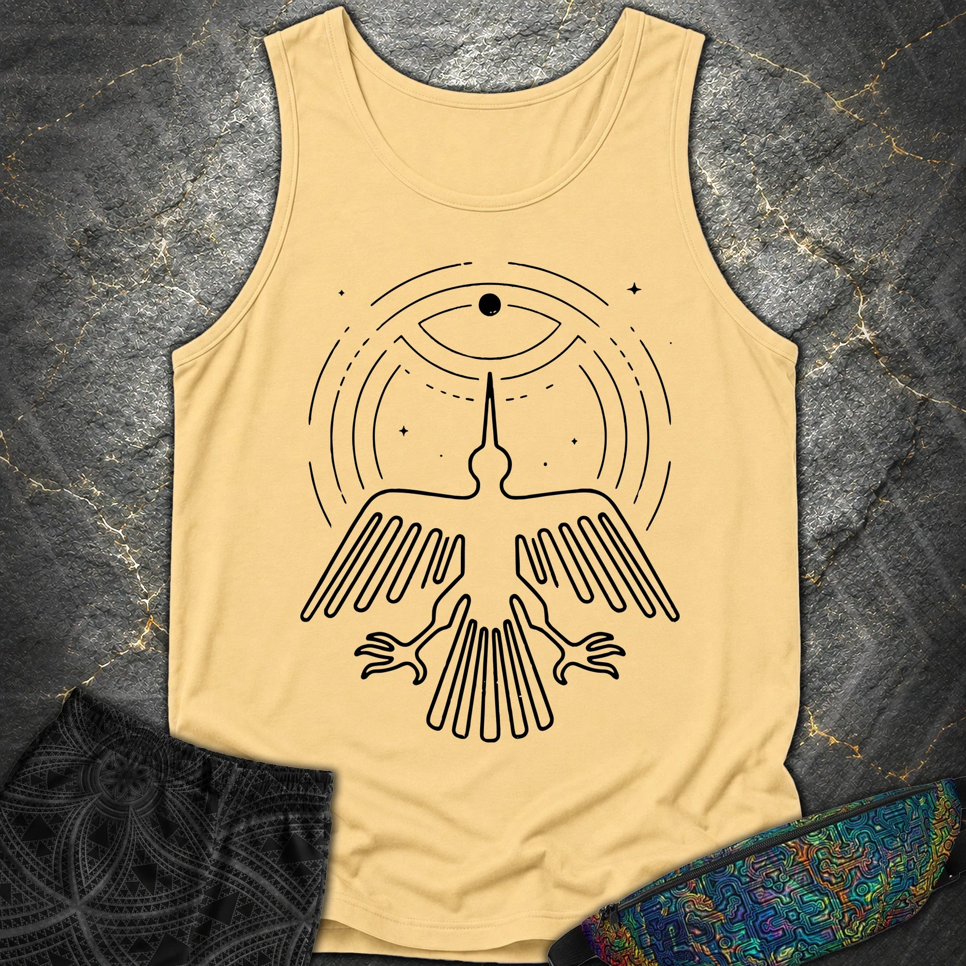 Geoglif Ptaka Biale - Geoglif Ptaka Biale Comfort Tank Top - Butter