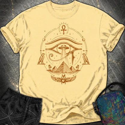 Ancient Eye Over Alien Pyramids - Ancient Eye Over Alien Pyramids Comfort T-Shirt - Butter