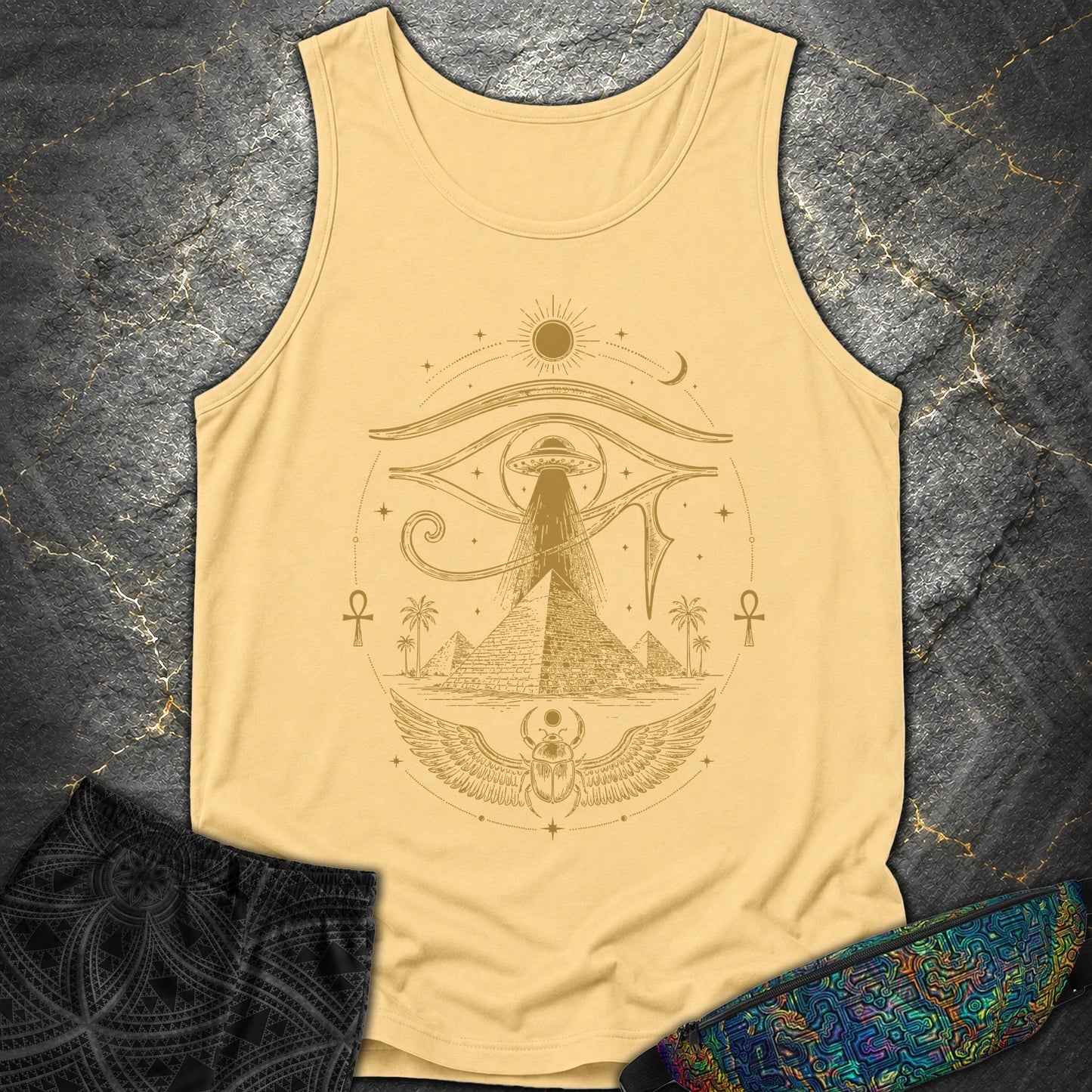 Ancient Eye Over the Pyramids - Ancient Eye Over the Pyramids Comfort Tank Top - Butter