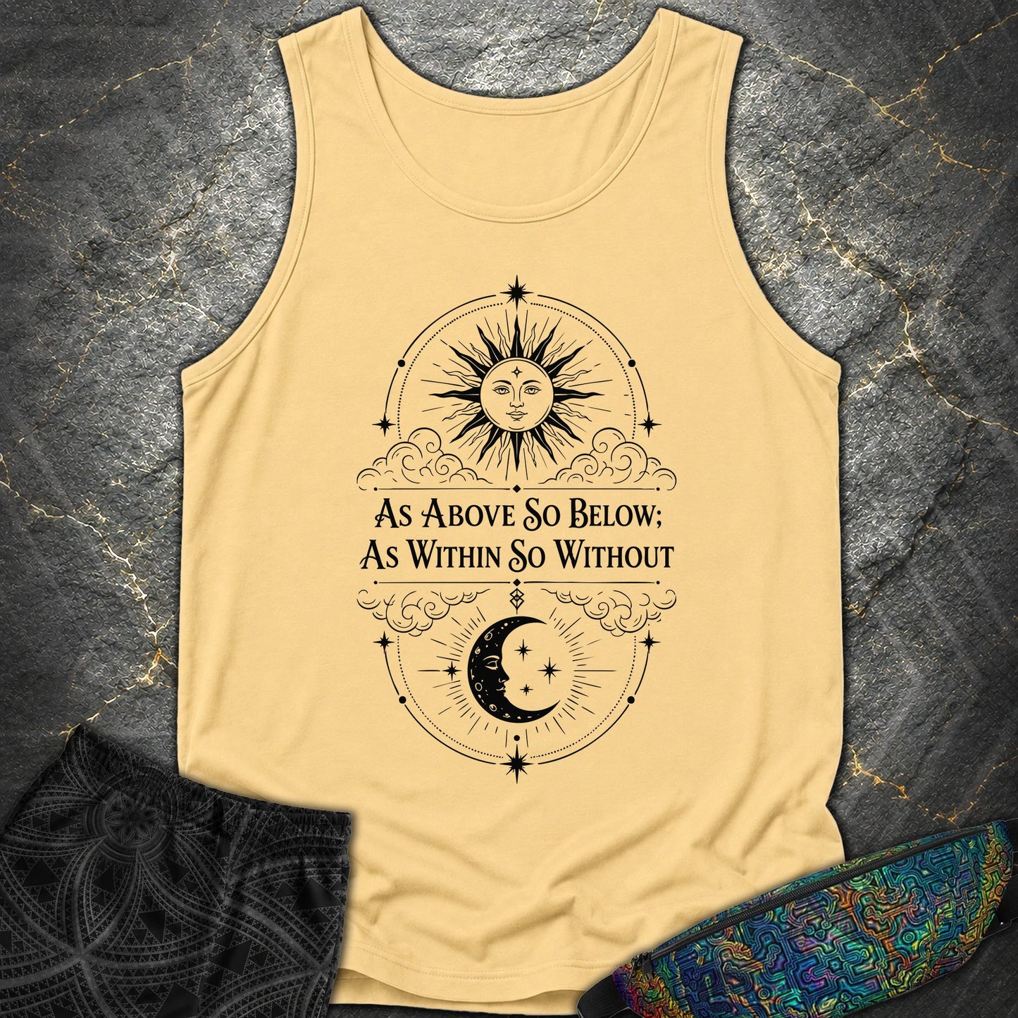 As Above So Below Sun Moon - As Above So Below Sun Moon Comfort Tank Top - Butter